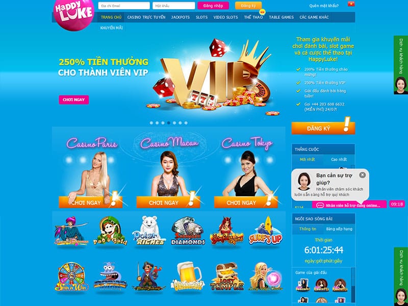 Chơi tại sòng bạc trực tuyến HappyLuke