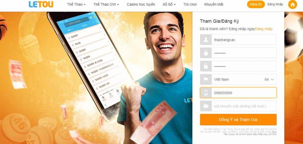 Hướng dẫn cách đăng ký Letou