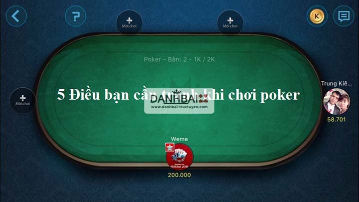 5 điều bạn cần tránh khi chơi poker tại sòng bạc trực tiếp