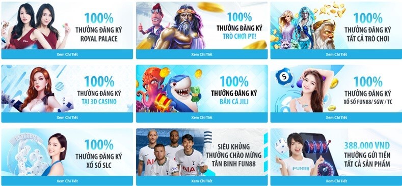 Fun88 tiền thưởng mới nhất là gì?