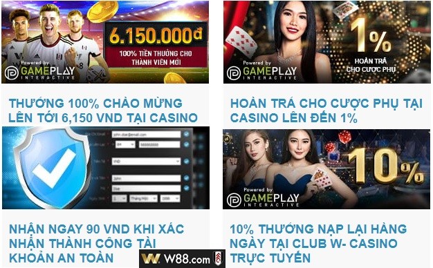 Chúng tôi có thể nhận được tiền thưởng Casino nào của W88?